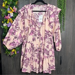 NWT Free People Floral Printed Tunic Dress Size Medium